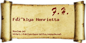Fáklya Henrietta névjegykártya