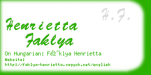 henrietta faklya business card